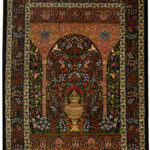 Handmade Qom All Silk Rug 3’28” x 4’92”