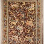 The Brand New Qom Handmade Silk Rug with Pictorial Animal Motifs