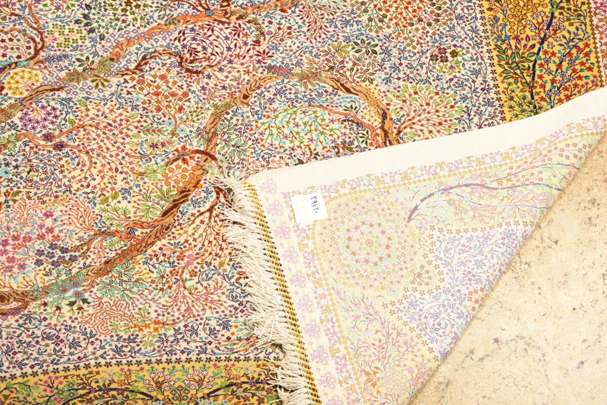 Handmade rug all silk from Qom 1