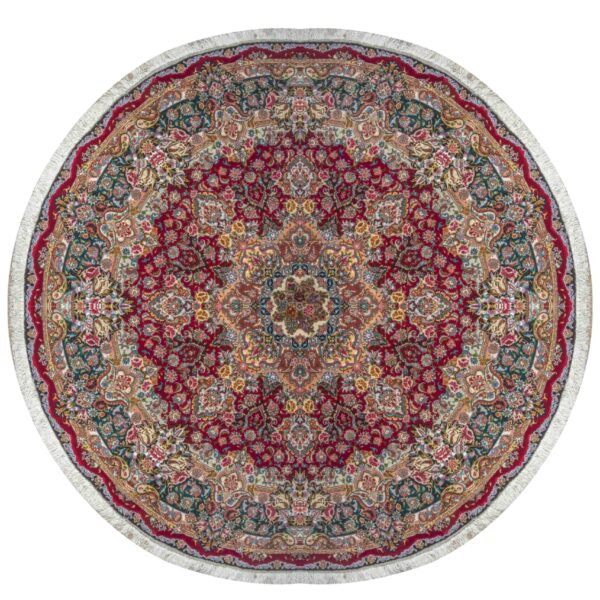 Handmade Tabriz Silk & Cotton Round Rug 9’84" x 9’84”