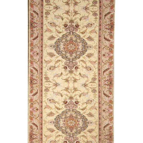 Handmade Tabriz Silk & Cotton Runner Rug 2’72” x 20’07”