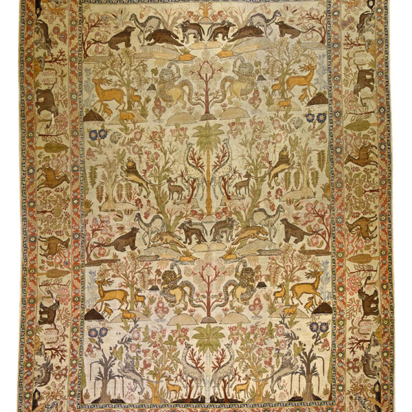 Antique Handmade Tabriz Wool & Cotton Rug 9’09” x 12’34”