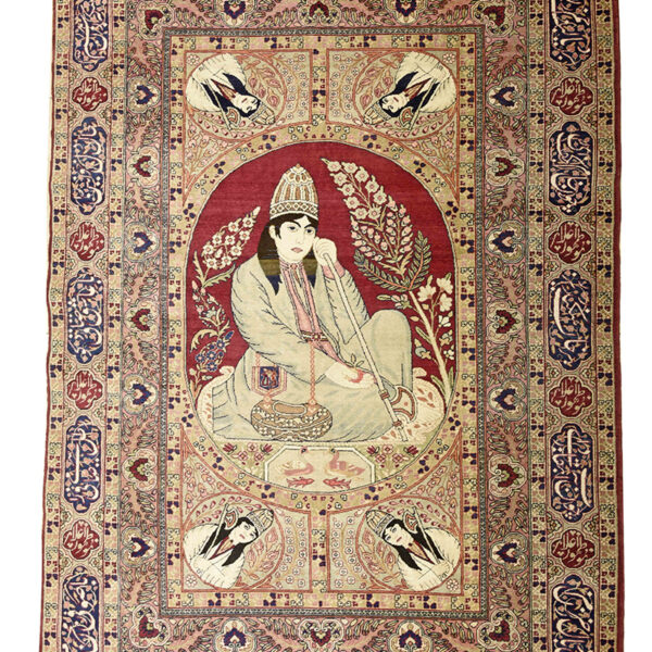 Antique Handmade Kerman Wool Rug 4’53” x 6’76”