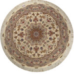 Handmade Tabriz Silk & Cotton Round Rug 4’92″ x 4’92”
