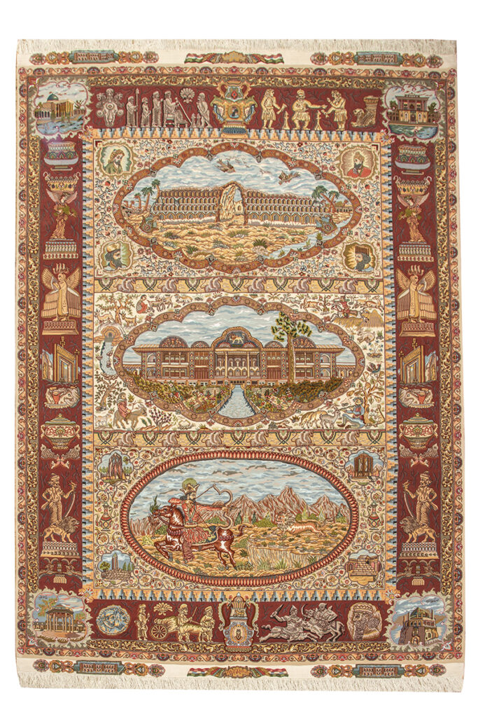 The Tabriz Pictorial Cotton Rug. handwoven rug
