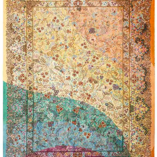 Handmade Qom All Silk Rug 4’43” x 6’56"