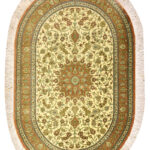 Handmade Maragheh All Silk Oval Rug 2’63” x 3’94″