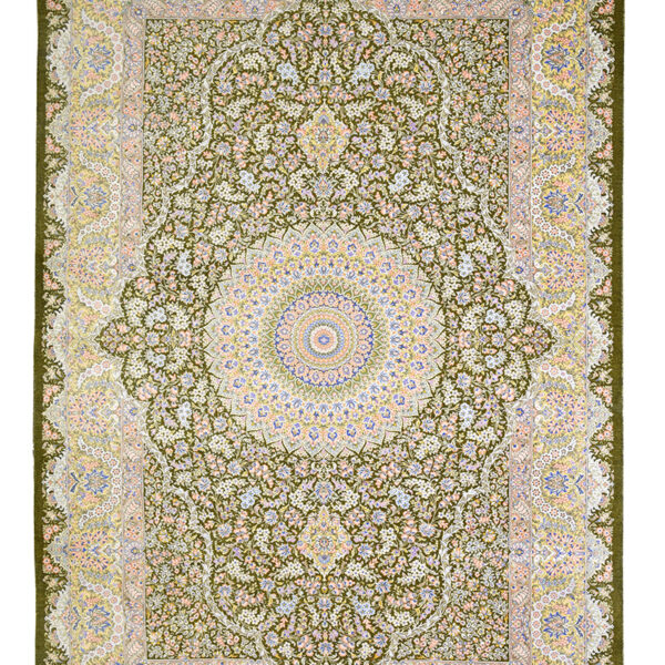 Handmade Qom All Silk Rug 4’43” x 6’56″
