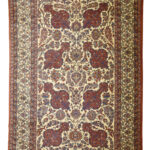 Antique Handmade Isfahan Cotton Rug 4’40” x 6’89”