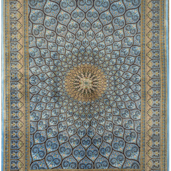 Handmade Qom All Silk Rug 4’43” x 6’56”