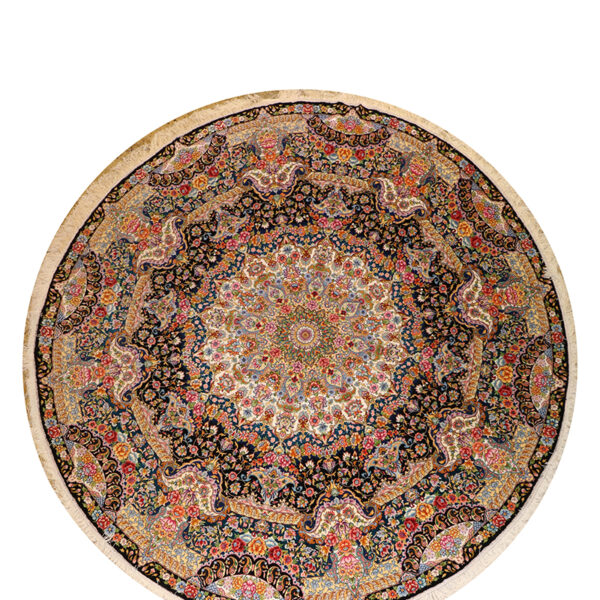 Handmade round rug from Tabriz​