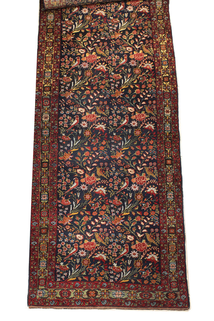Handmade Floral Runner Rug from Hamedan 1