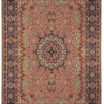 Antique Tabriz Medallion Rug blue handmade area rug