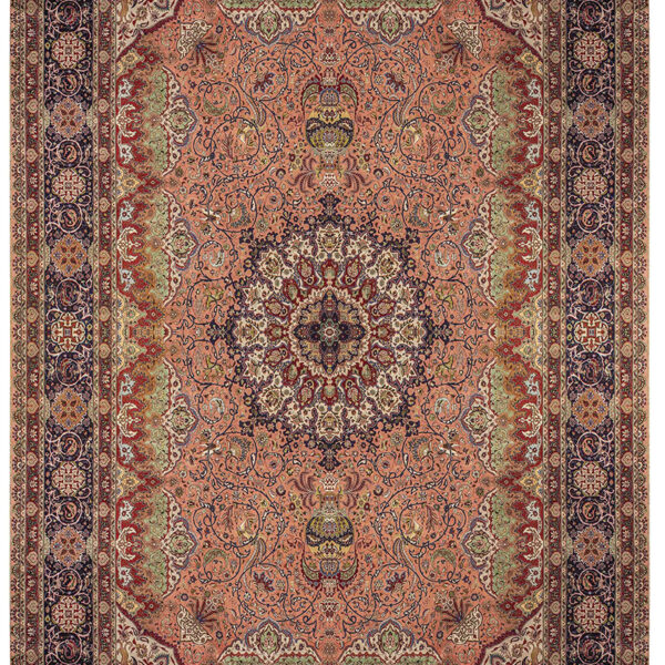 Antique Tabriz Medallion Rug blue handmade area rug