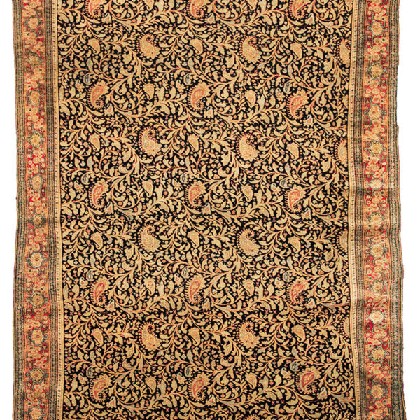 Antique Handmade Kurdistan Silk & Cotton Rug 4’10 x 6’56”
