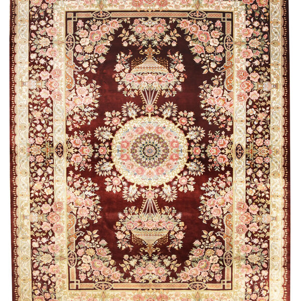 Handmade Qom All Silk Rug 3’28” x 4’92”