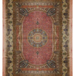 Handmade Pink Silk Rug from Qom. Handwoven Rug 3