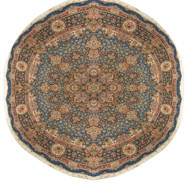 Handmade Tabriz Silk & Cotton Round Rug 16’40”
