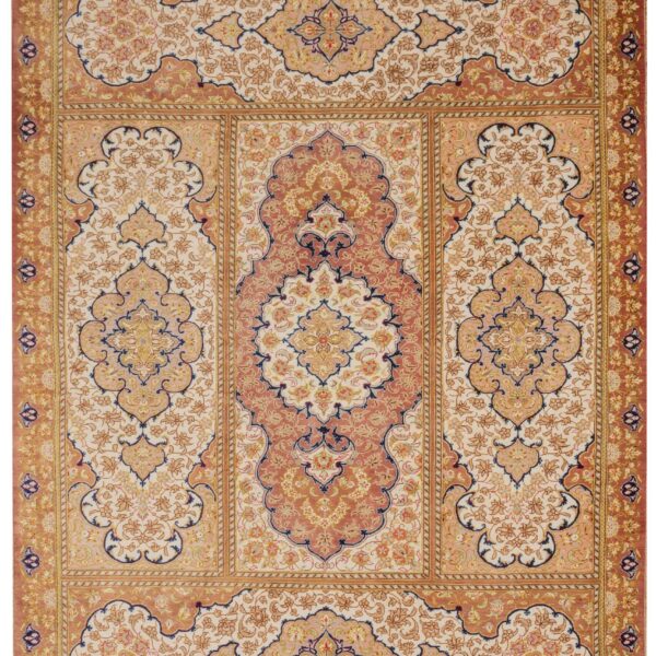 Handmade Qom All Silk Rug 3’28” x 4’92”