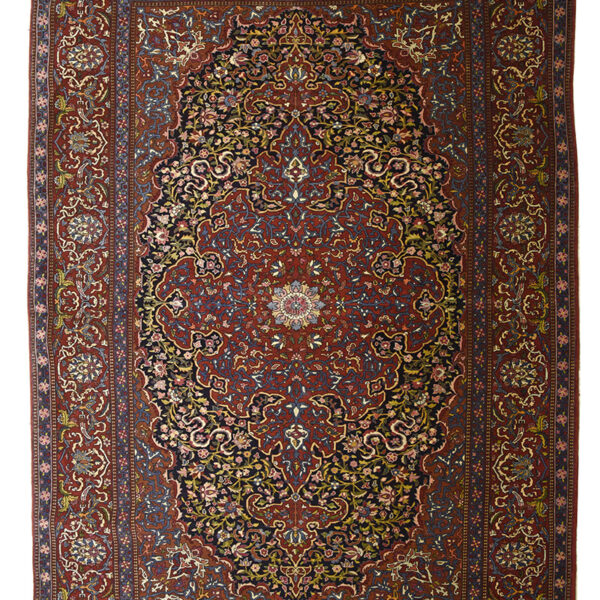 Antique Medallion Rug from Isfahan. handwoven cotton rug