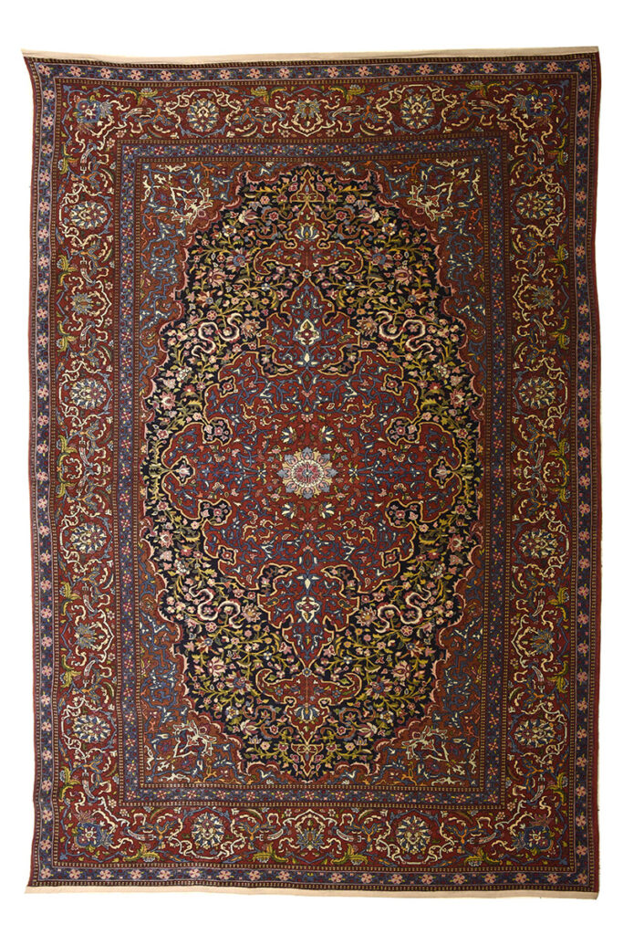 Antique Medallion Rug from Isfahan. handwoven cotton rug