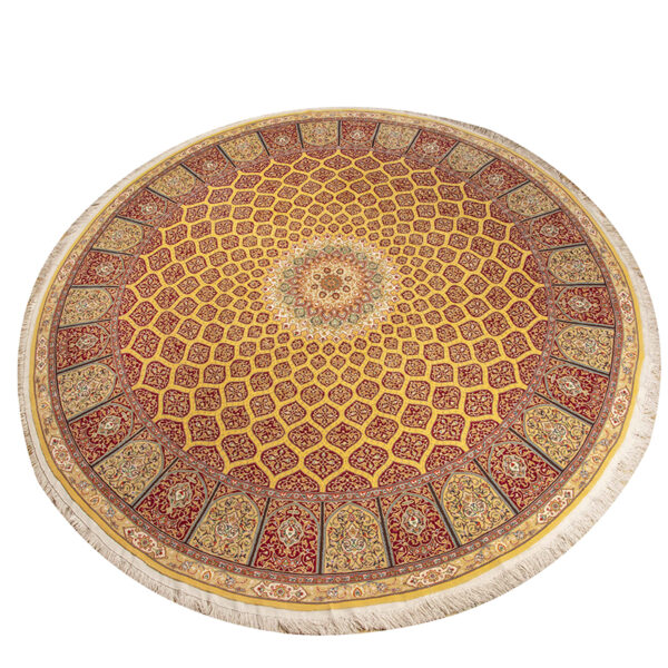 Elegant Round Handmade Rug from Tabriz, Iran​ 3