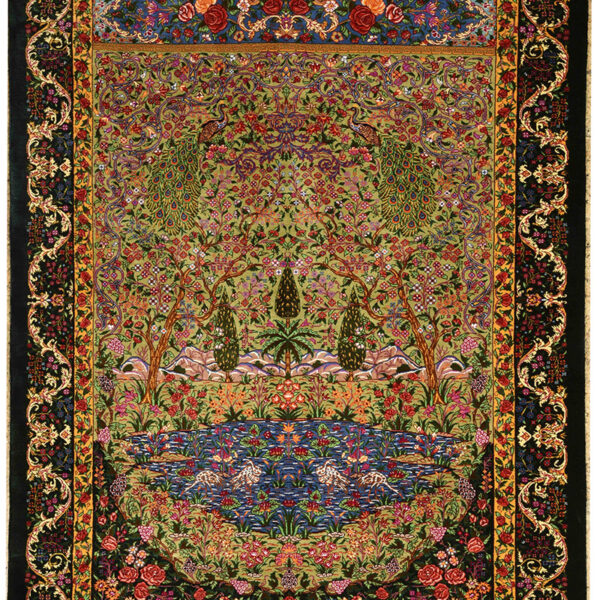Handmade Qom All Silk Rug 2’63” x 3’94”