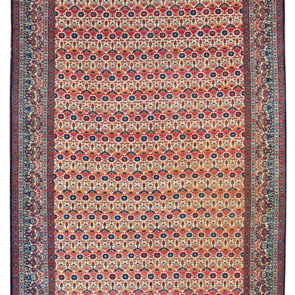 Antique Handmade Qazvin Cotton Rug 6’86 x 11’06”
